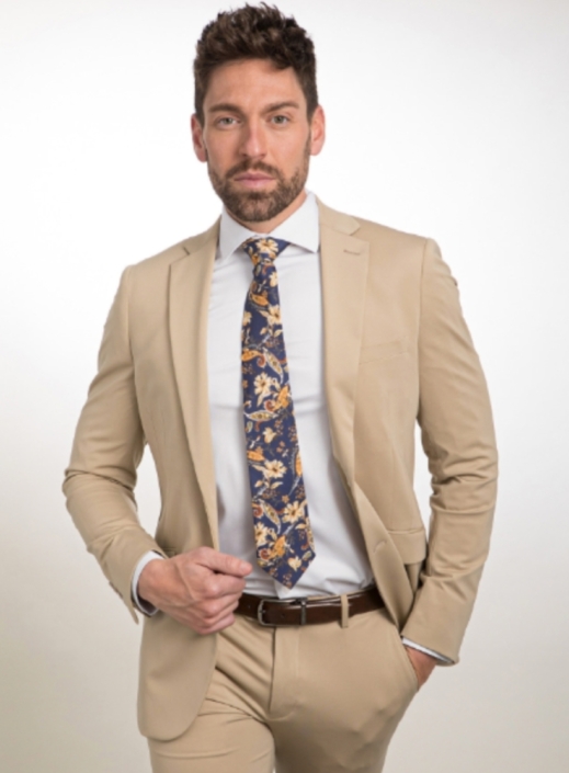 Traje beige Slim Fit de la coleccion, Jose Zaragoza moda hombre. Fabricado en España