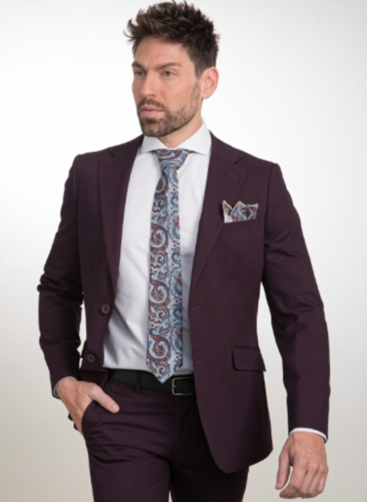 Traje granate Slim Fit de la coleccion, Jose Zaragoza moda hombre