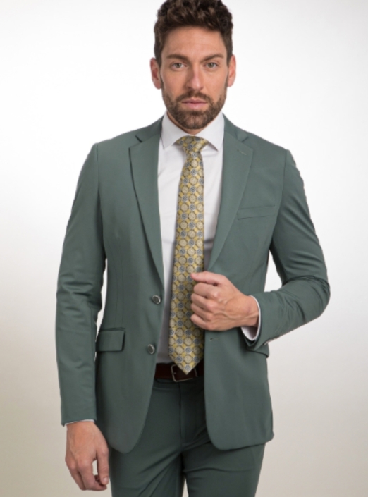 Traje verdoso Slim Fit de la coleccion, Jose Zaragoza moda hombre. Fabricado en España